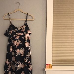 Blue floral mini/midi dress